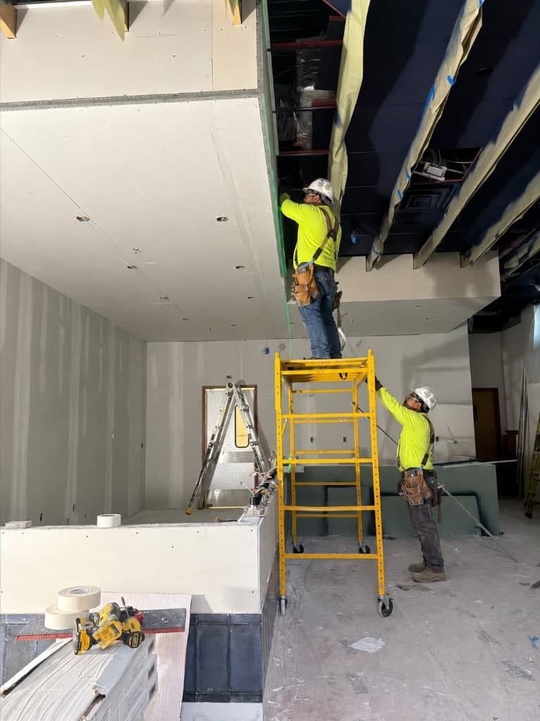 From construction framing to finished commercial interior